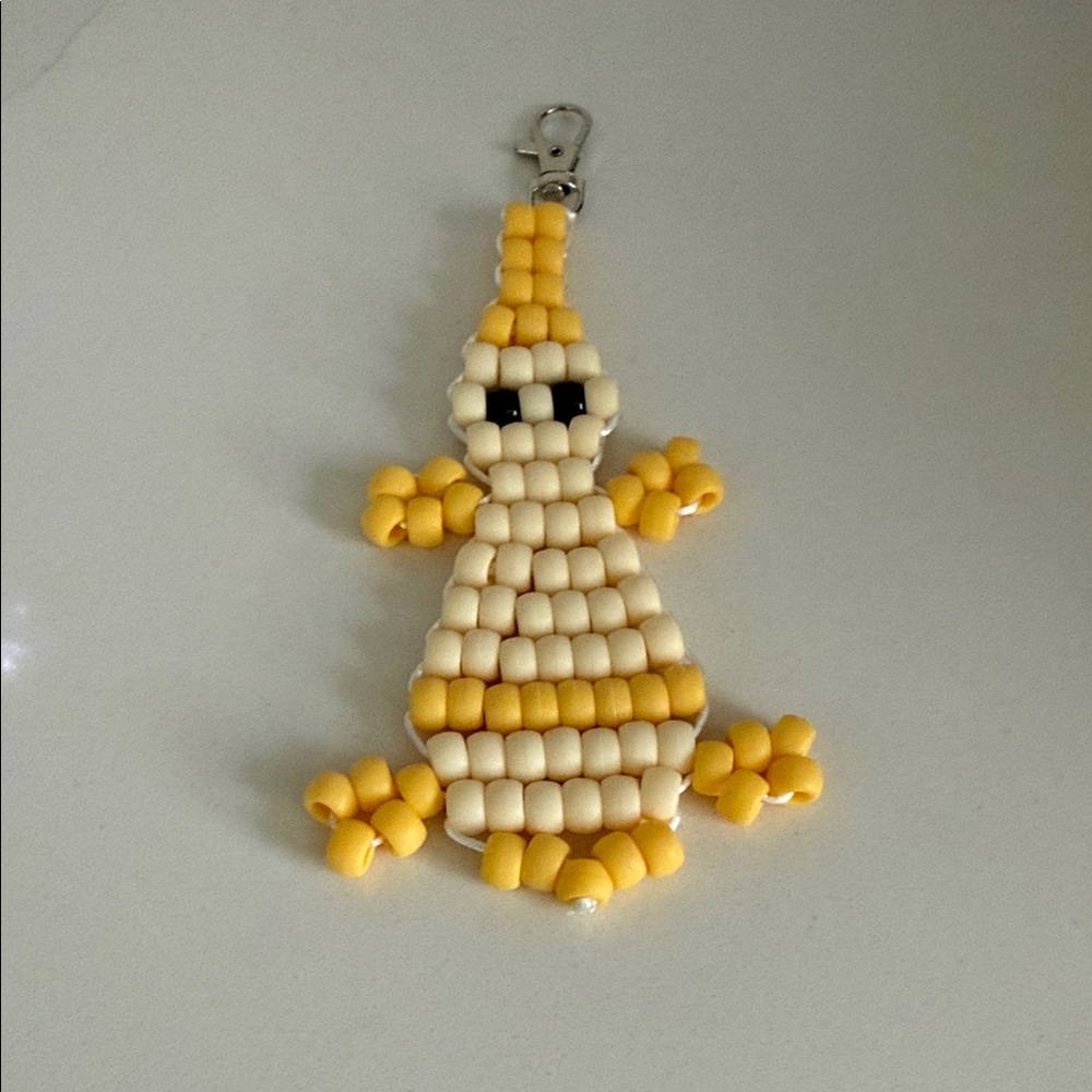 Beaded Duck Keychain or Tote bag/ Diaper bag Charm